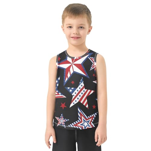 Boys' Tank Top Shirt Flag Style Star Pattern Sleeveless T-Shirts2
