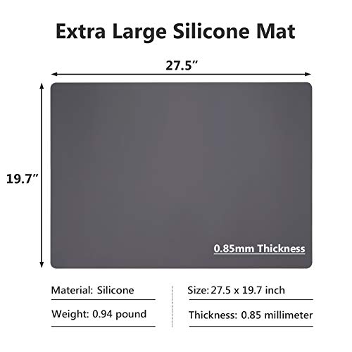 Extra Large Silicone Mats for Countertop, 28\" by 20\" Multipurpose Mat, Counter Table Protector, Desk Saver Pad, Placemat Nonstick Nonskid Heat-Resistant Pad, Dark Gray, 2PCS