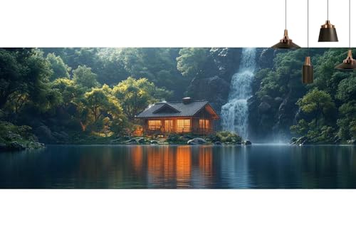 Diamond painting forêt cascade 40x120cm avec broderie kit complet