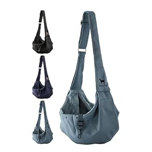 Noah & Paw Dog Sling Carrier for Small Dogs 5-18lb, Dog Sling for Small Dogs and Cats, Dog Carrier with Adjustable Padded Strap, Premium Twill, Lined with Fur, Double Safety Feature, Machine Washable