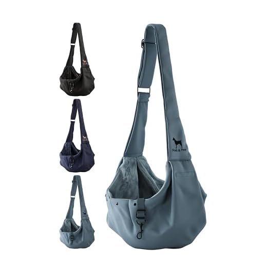 Noah & Paw Dog Sling Carrier for Small Dogs 5-18lb, Dog Sling for Small Dogs and Cats, Dog Carrier with Adjustable Padded Strap, Premium Twill, Lined with Fur, Double Safety Feature, Machine Washable