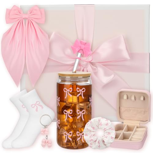 Honeydak 9 Pcs Pink Coquette Bow Gift Set with 16 oz...