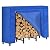 YBING 4ft Outdoor Firewood Rack with Cover, Waterproof, Heavy Duty, Large Capacity, Adjustable Metal Material, Blue
