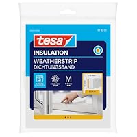 tesa INSULATION Dichtungsband - Schaumstoffdichtung zum Isolieren von Spalten im Haushalt, selbstklebend - Weiß - 10 m x 15 mm x 5,5 mm