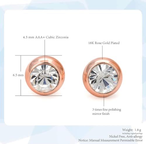 Image of Nilu's Collection Daily Use, Light Weight Cubic Zircon Stud Earrings| Perfect for baby girls, office goers