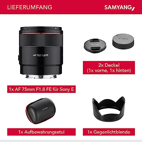 Samyang AF 75mm F1.8 FE Objektiv für Sony E-Mount Kameras