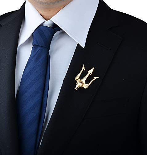 Image of Vintage Alloy Trident Cravat Pin Brooch Pin Lapel Collar Pin Business Shirt Suit Stick Pins
