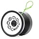 YoYo Factory DNA Jo jo – Metall Profi JoJo mit Leerlauf und Kugellager – Yoyo für DNA-Tricks – Spielzeug für Kinder & Erwachsene - Schwarz