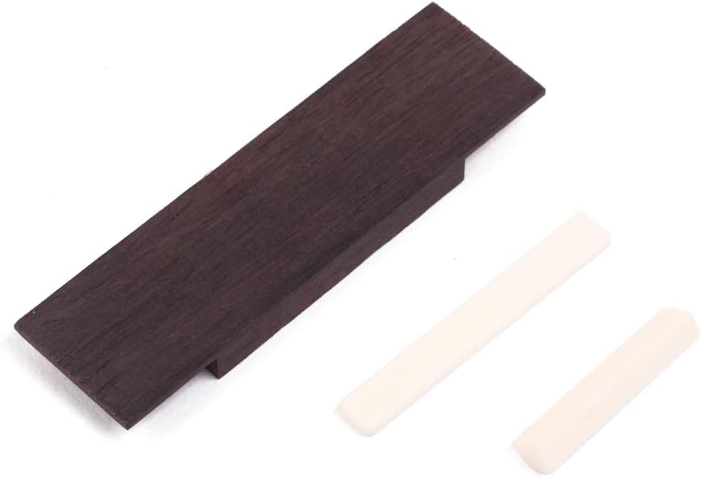 Jili Online Set Bone Saddle Nut & Rosewood Bridge Part for 3 String Cigar Box Guitar 12mm String Spacing : Musical Instruments