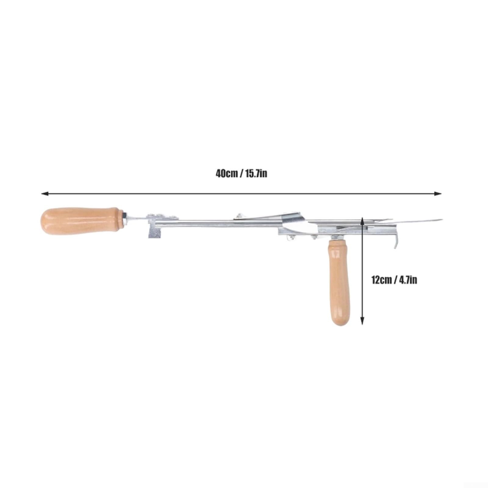 Strumento per tufting manuale per tappeti fai da te, dispositivo da cucito portatile in acciaio inossidabile con manico in legno di faggio, altezza del pelo regolabile per
