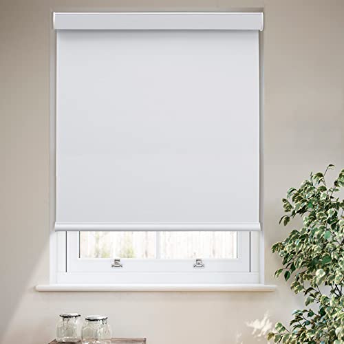 Custom MYshade Roller Window Shades Blackout, Roller Shades for Windows Cordless, Sun Blocking Privacy Protection Fabric Roller Blinds for Home or Office Easy to Install