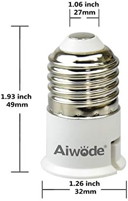 Aiwode E27 to B22 Socket Adapter,Screw to Bayonet Converter for LED Bulbs and Halogen Bulbs,Max Wattage 200W,0~250V,120 Degree Heat Resistant,5 Pack.
