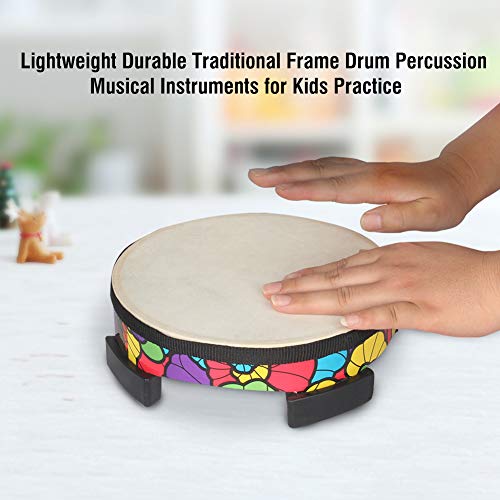 Kleine Handtrommel, Schaffellimitat Traditionelle Handtrommeln Leichte Percussion-Musikinstrumente mit hellem, kraftvollem Klang für Familienunterhaltung, Treffen mit Freunden, für Kinder, Anfänger - Image 4