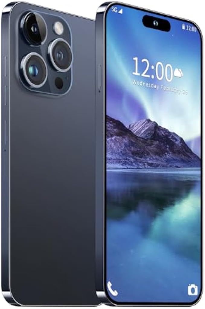 I14 Pro Max Unlocked Smartphone, 6+256GB, Android 13.0 Unlocked Cell Phones, 6.82" HD Screen Battery 6800mAH with 128GB Memory Card/Face ID/Fingerprint Lock/Dual SIM 5G Phone (Blue Titanium)