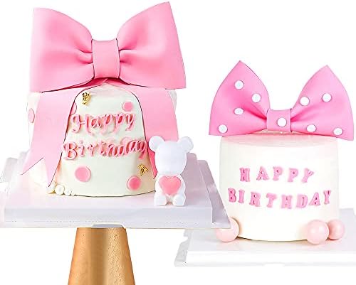 Pink Bow Cake Topper Bow Cake Decoration Baby Girl Cake Decoration Baby Shower Cake Topper for Girl EVA