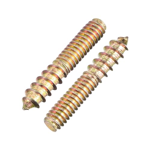 Image of uxcell 1 /4-20 x 1-1 /2 inch Hanger Bolts Double Head Dowel Screw for Wood Furniture 60pcs