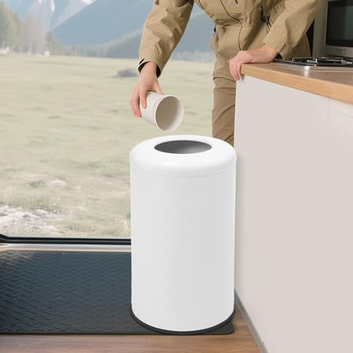Caneca de basura comercial 58.6L acero inoxidable blanca miniatura 5