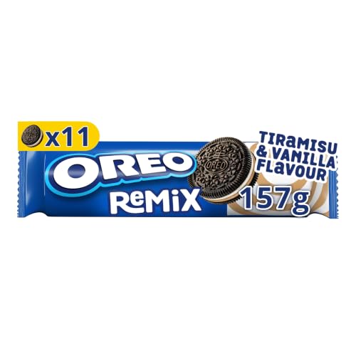 OREO Remix galletas rellenas sabor tiramisú y vainilla, 157g | Una irresistible combinación de cacao, vainilla y tiramisú, ideal para meriendas y disfrutar entre horas