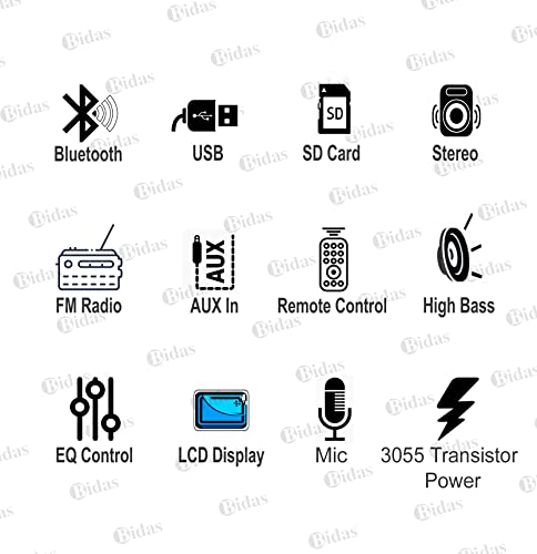 Image of BIDAS BS-5555 3055 Transistor 4-Channel High Power Stereo Amplifier with LED Display /Bluetooth /MIC Input /USB /SD Card Slot /FM Radio /AUX Input /Remote Control & Built-in Equalizer