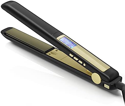 Professional Hair Straightener Titanium Flat Iron for Hair Makes Hair Shiny Dual Voltage Flat Iron Heats up Fast, Black