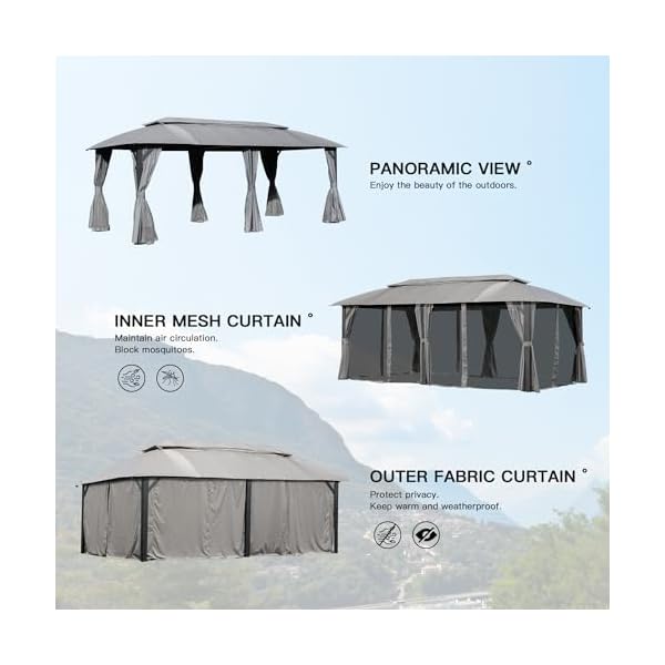   Domi-Gazebo-10x20FT-Outdoor-Gazebo-with-Double-Roofs-Privacy-Curtains-Mosquito-Nettings-Heavy-Duty-Metal-Frame-Party-Tent-Canopy-for-Patio-Backyard-Deck-Lawn-Grey