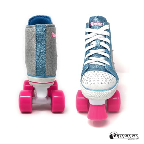 Image of Chicago Skates Light Up Kids Roller Skates Girls - 4 Size Adjustable Roller Skates, Durable Top Performance with Front Stopper,54mm Urethane Wheels, Comfortable, Smooth Rolling, Indoor Outdoor, Age 3+
