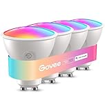 Govee Smart Bulb GU10 RGBWW, 400LM Dimmable Color Changing GU10 LED Light Bulbs Work with Alexa and Google Assistant, 56 Dynamic Scenes, 4 Pack