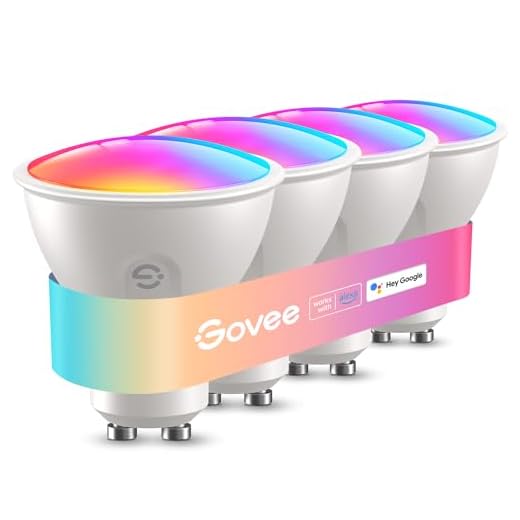 Govee Glühbirne GU10 LED RGBWW, Smarte Glühbirne Funktioniert mit Matter, Alexa, Google Home, 400LM WLAN LED Lampe Dimmbare Farbwechsel, 56 Szenen, Smart Bulb GU10 Synchronisierung mit Musik 4 Packung