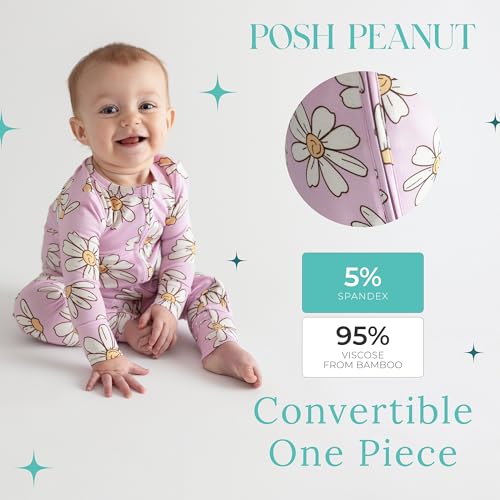 Image of Posh Peanut Convertible Baby Sleepers - Footless Baby Pajamas with 2 Way Zipper for Easy Diaper Changes
