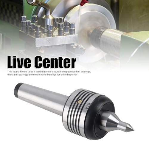 Centro vivo MT4 de acero al carbono con triple rodamiento y punto a 60° para torno CNC 6