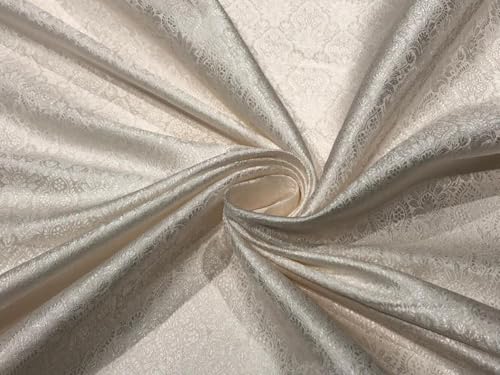 Tissu brocart de soie ivoire 112cm l'élégance haute couture BRO956