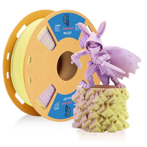 Image of Goto Guard Tri Color Matte PLA Filament, Multicolor 3D Printing PLA Filament PLA 1.75mm, Rainbow 3D Printer Filament for Most 3D Printer, Matte Pink Purple & Yellow 1KG(2.2lbs) /Spool