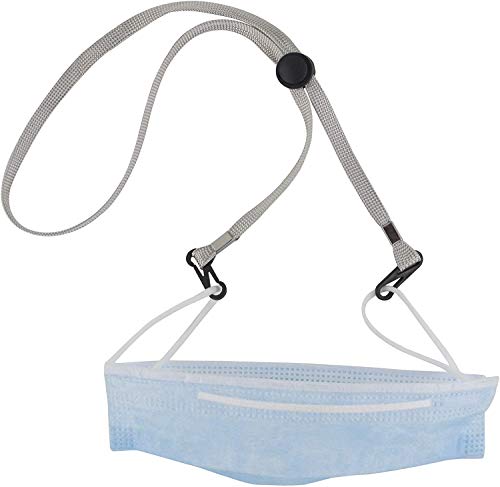 Mask Lanyard, Mask Extenders/Ear Savers, Adjustable Holder, Facial and Neck Strap That can be Used conveniently in School Outdoor Sports, Suitable for Everyone, Upgraded Version 5 (Gray)