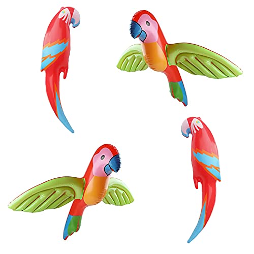 4 Pcs Inflatable Flying Parrot Colorful Inflatable Parrot Birds Decorations for Birthday Baby Shower Wedding Summer Luau Beach Pool Hawaii Hawaiian Tropical Holiday Carnival Party Supplies Favors