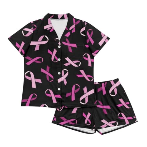 Image of Women's Short Sleeve Sleepwear Pajamas Nightwear with Pockets | Premium Polyester Fabric Ultra Soft Lightweight Breathable Touch, Wrinkle Resistant, All Day Cozy Wear for Daily Sleep