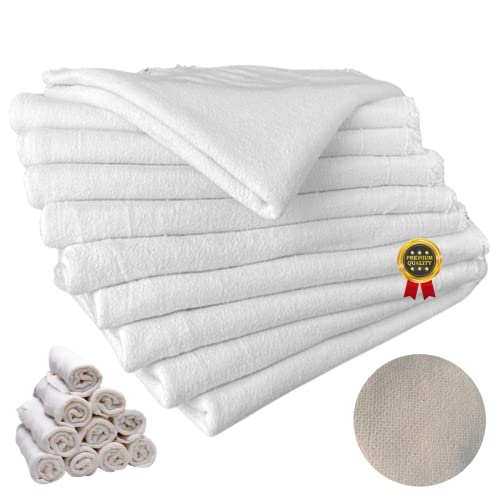 Pano De Chão Grande Branco Grosso Alvejado Para Limpeza Casa Escritório 45x65 Kit Com 10