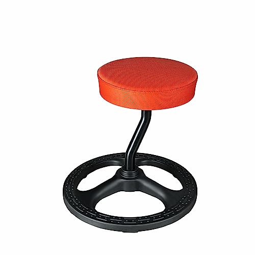 Image of Fitness Seat, ADHD Chair Stool, Stability, Balance, Yoga, Ergonomic Health Stool with Non-Slip Base and Washable Seat Cover - Black (Orange, 19″)