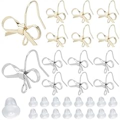 28pcs 2 Colors Bow Earrings Hooks