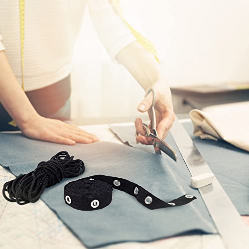 BENECREAT 3 Yard/2.74M 20mm Wide Black Cotton Grommet Eyelet Twill Tape Trim with 10Yards/9M 3mm Round Polyester Braided Ribbons for Sewing Crafts Making - Image 4