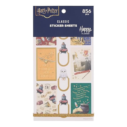 Happy Planner Harry Potter Sticker Set for Planners Calendars and Journals Easy-Peel Stickers Scrapbook Accessories Hogwarts Magic 30 Sheets 656 Stickers Total