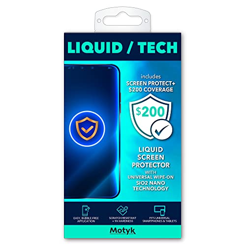MOTYK Liquid Tech $200 Replacement Guarantee Qmadix Nano Liquid Screen Protector [Scratch Resistant] for All iPhone, iPad, Apple Watch, Samsung Phones - Extreme Liquid Glass Protection
