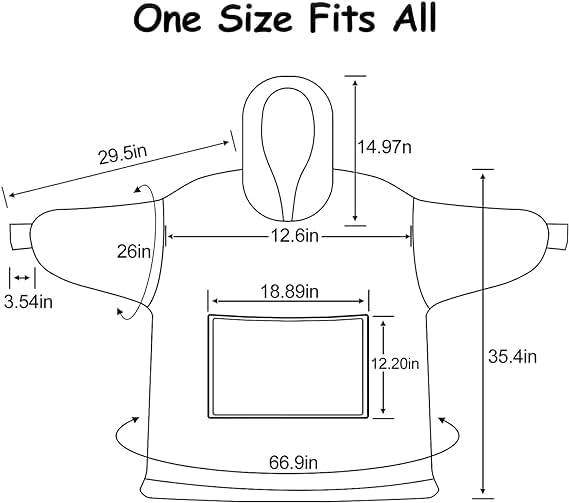 Wearable Blanket Hoodie for Adults Women Men,Oversized Soft Warm Sherpa Fleece Hoodie with Pets Giant Pocket - Image 6