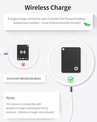 Wallet Tracker Card Works with Apple Find My (iOS Only), Rechargeable Air Tracker Tag Smart Card, Item Finders for Key, Wallet, Luggage, Backpack, Suitcases, Passport et (1 Pack Black)