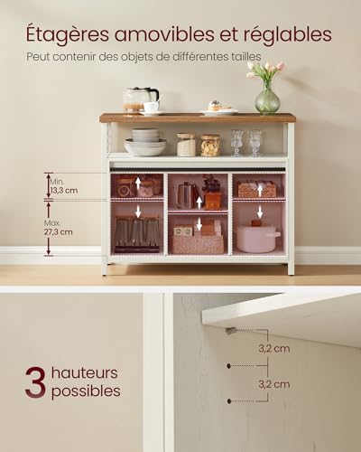 Buffet rangement portes coulissantes 100 cm VASAGLE
