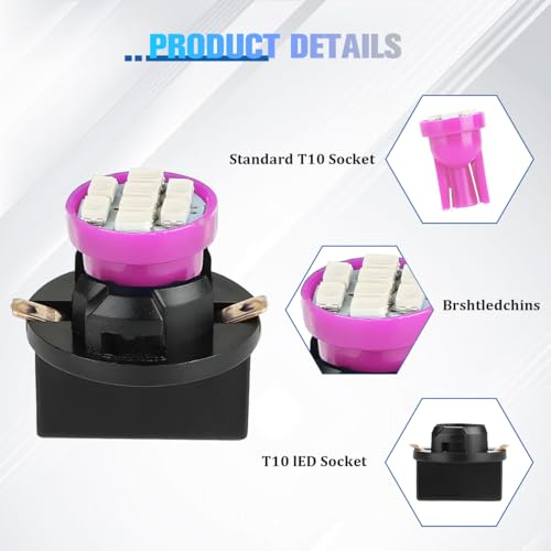 Bulbos LED para Panel de Auto T10 10 piezas 12V miniatura 3