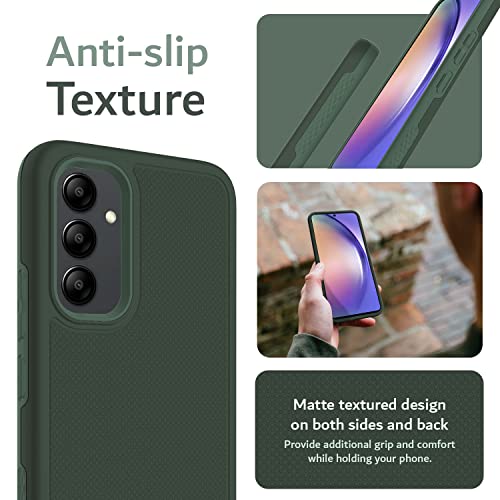 Tudia Dualshield Grip Designed For Samsung Galaxy A54 5G Case (2023), [Mergegrip] Dual Layer Shockproof Slim Military Grade Non-Slip Tough Heavy Duty Protective Phone Case Cover (Pine Green) #TOP4
