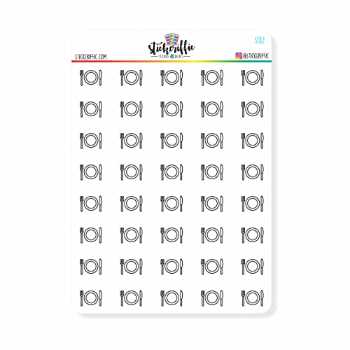 Clear Meals/Food/Dinner Plate Planner Stickers - S182