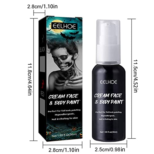 Tinta corporal preta – Kit de maquiagem para cosplay de Halloween | Pintura corporal facial de maqui