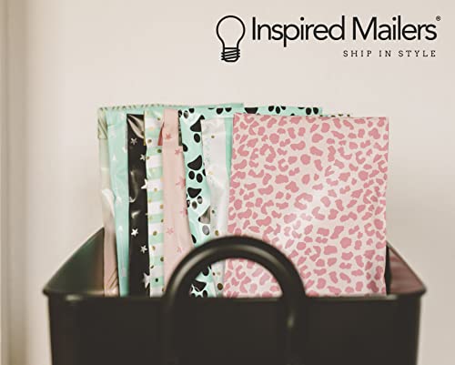 Image of Inspired Mailers - Poly Mailers 14.5 x 19-20 Pack - Thank You Poly Mailers Confetti and Stripes (Aqua /Gold) - Packaging Bags - Mailing Envelopes - Shipping Bags
