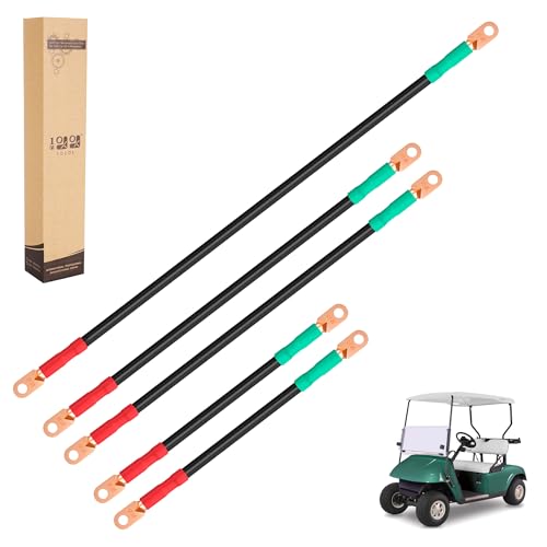 10L0L Golf Cart Battery Cable Kit for EZGO TXT, Marathon, Medalist 1994-up 36 & 48 Volt (25 mm...